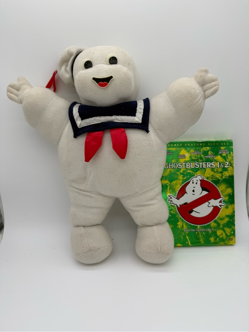 Vintage 13” Kenner Plush  Stay Puff Marshmallow Man 1984-See Condition+ DVD’s